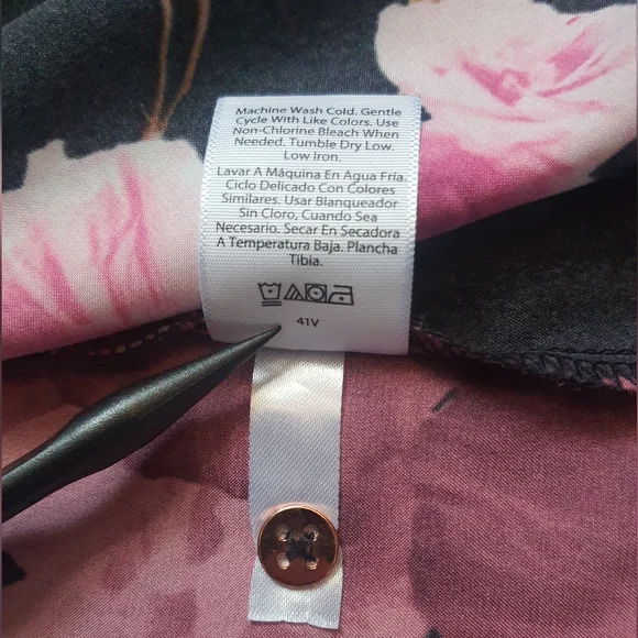 Sofia Vagaras Intimates Satin PJ Set 3pc Black Pink Purple Floral - Picture 8 of 12